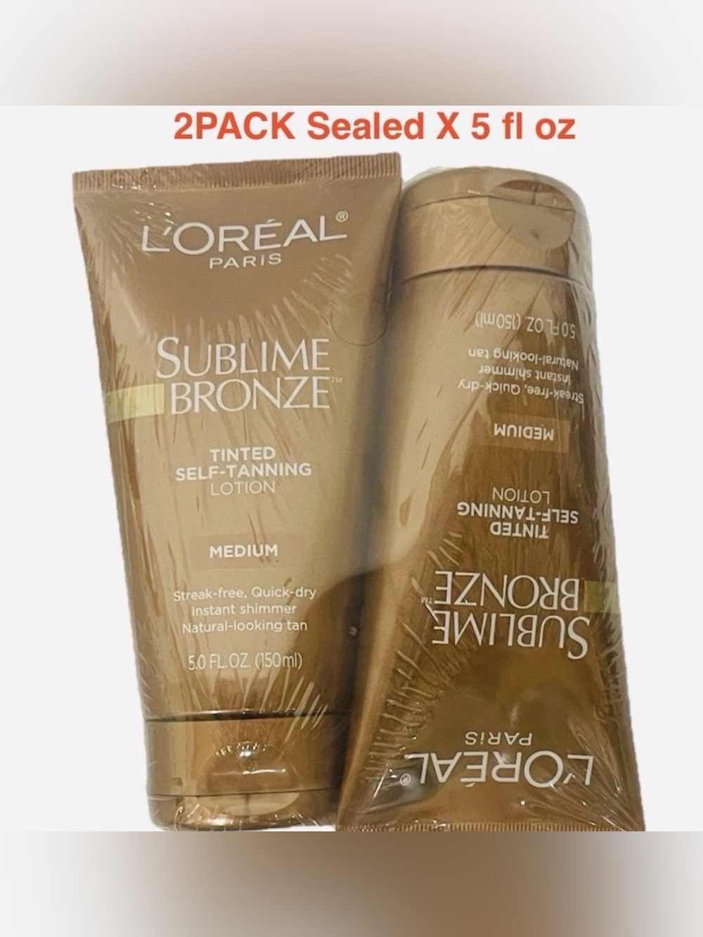L'Oreal Sublime Bronze Tinted Self-Tanning Lotion - Medium 5 fl oz X (2 Pack)